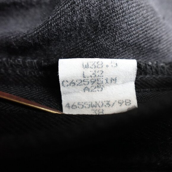 Vintage 90s Mustang Western Jeans Men's 38.5x32 Boot Cut 100% Cotton Black Denim - Picture 4 of 10